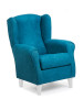 sillón azul patas blancas