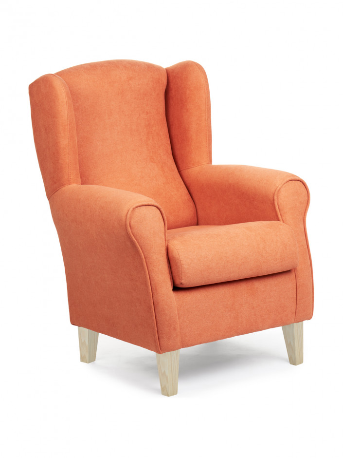 sillón naranja patas natural