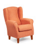 sillón naranja patas cerezo