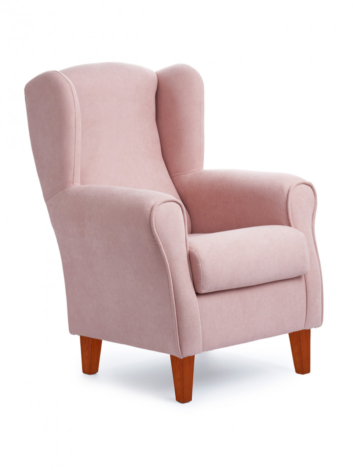 sillón rosa patas cerezo