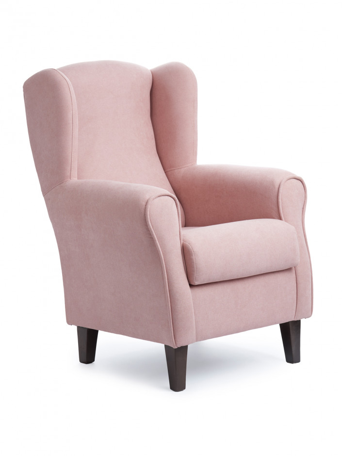 sillón rosa patas negro