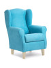 sillón azul patas natural