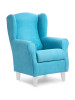 sillón azul patas blanco